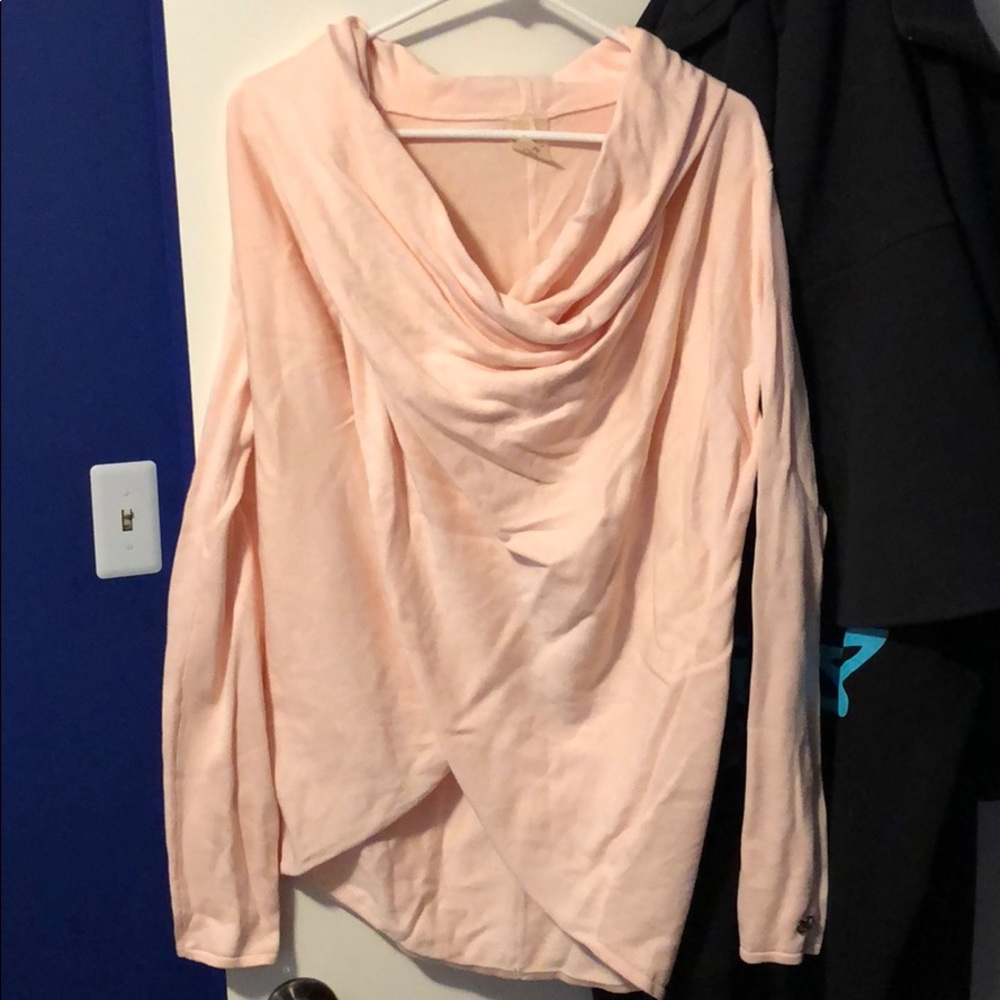 Light pink front-cross sweater